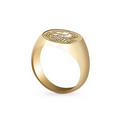 Stock Oval Men's Gold Ring